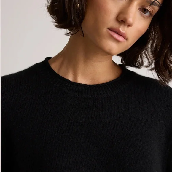 Quince Women's Black Crew Neck Sweater - Picture 2 of 5
